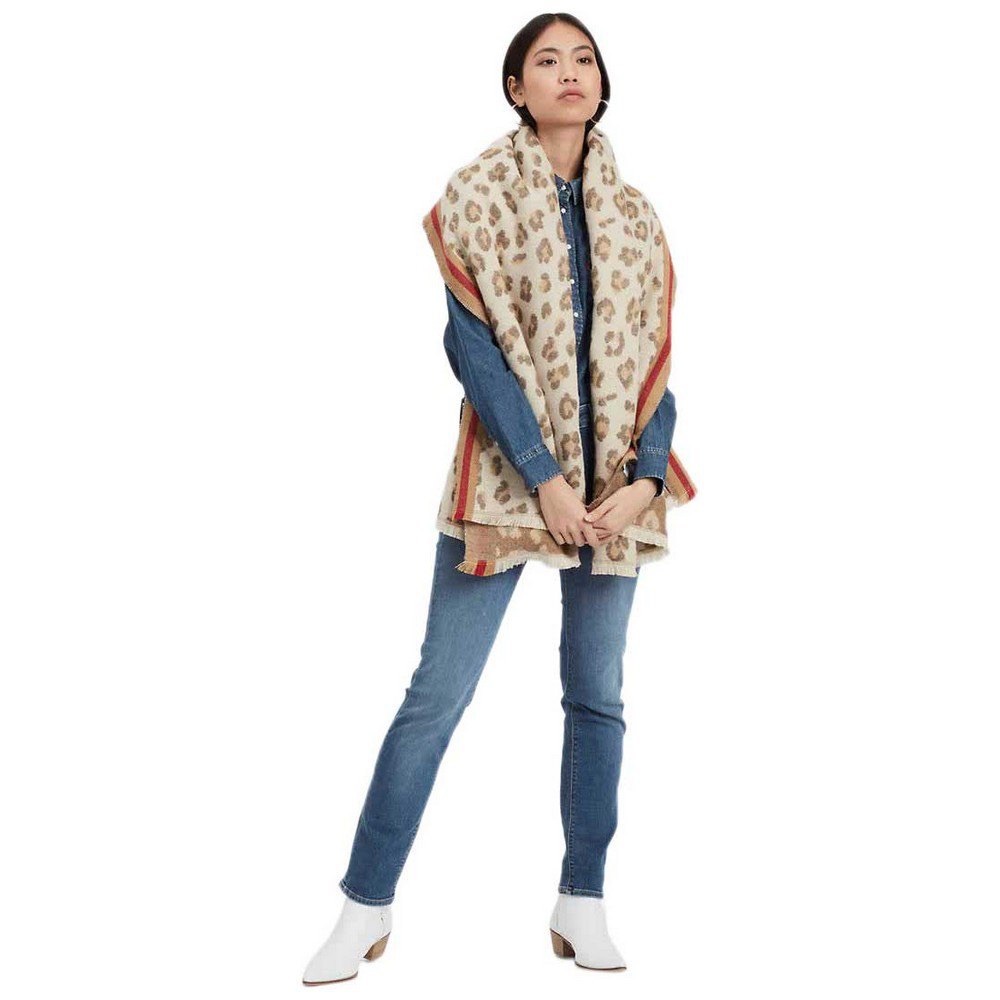 Levi’s Leopard Wrap Scarf Beige
